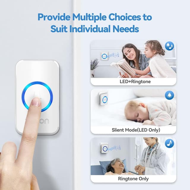 Thumbnail 4 de VOXON Wireless Doorbell 2 Receivers