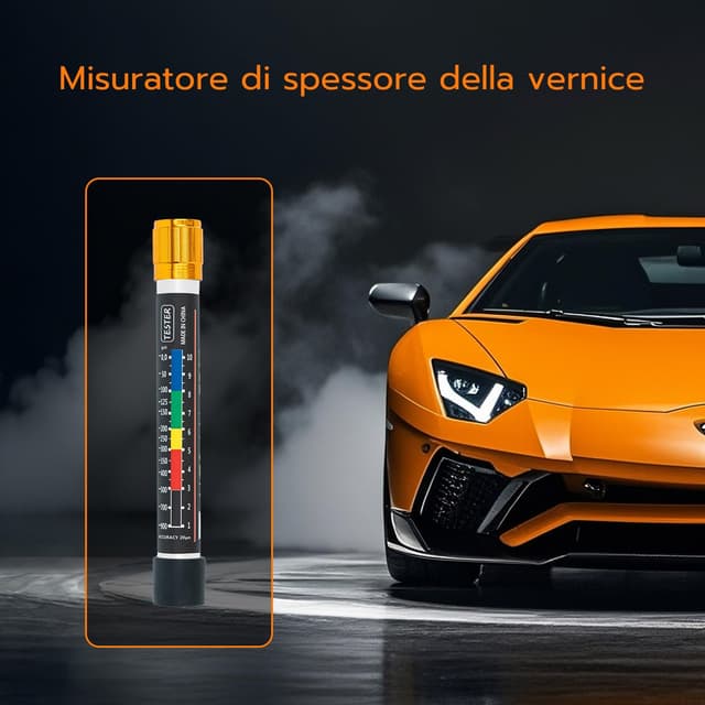 Detalle de Tolesum misuratore di vernice per auto (spessimetro magnetico con punta) per verificare riverniciature e danni