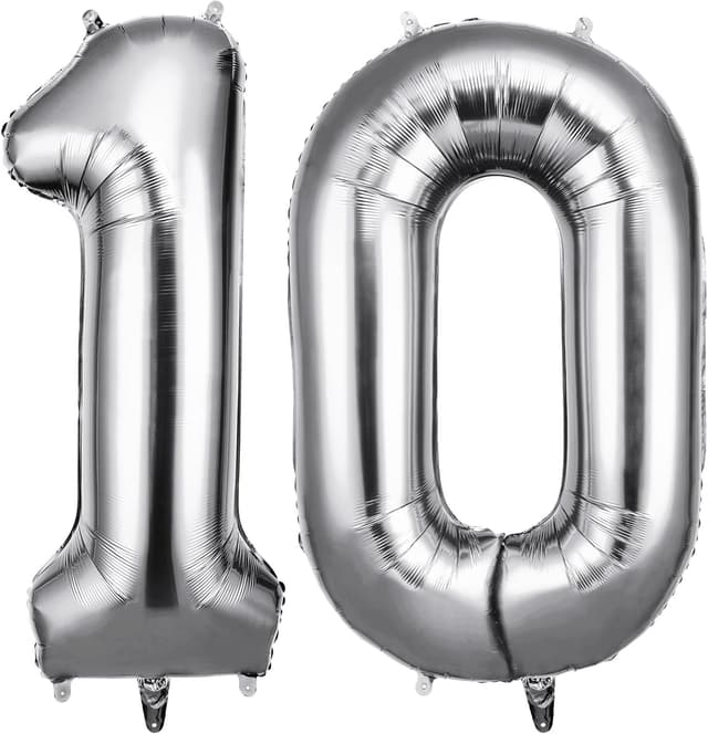 Imagen de OFFCUP Zahlen Luftballon 10 Silber en OfertitasTOP