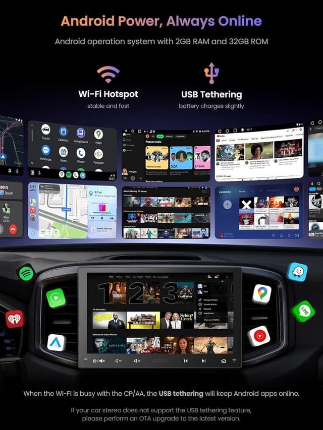 Thumbnail 1 de ATOTOZONE Android Autoradio 2 Din 9 Pouces