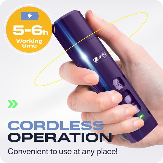 Detalle 1 de PETPROVED Dog Nail Grinder (Silent, LED, Rechargeable) with 2 Diamond Heads and Nail Clipper