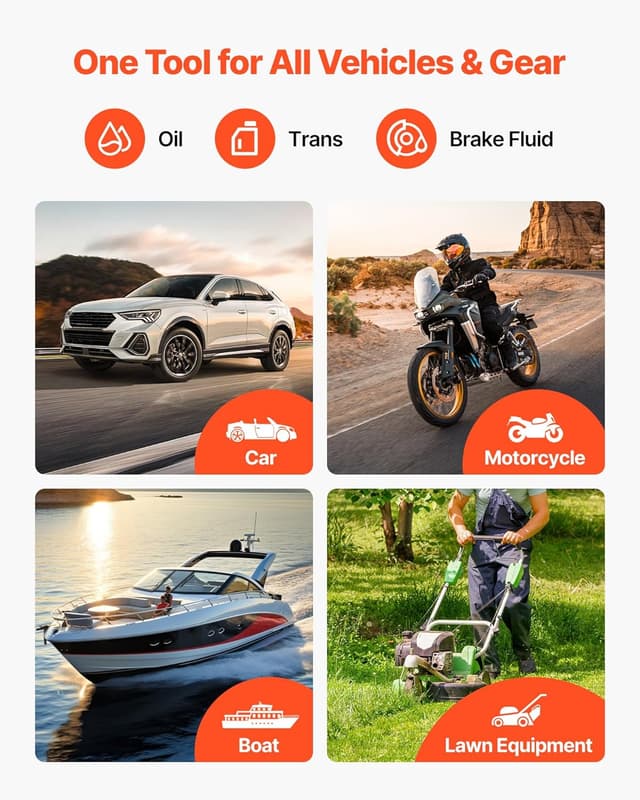 Detalle de Pompe de remplissage VEVOR pour huile de transmission, manuelle 3 L avec réservoir PEHD