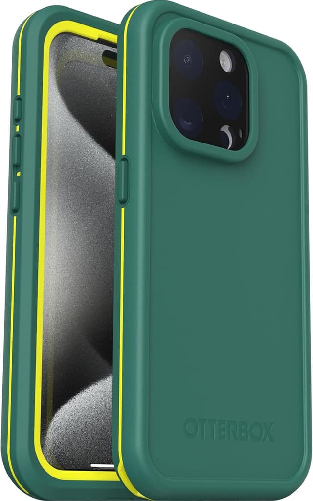 Detalle de OtterBox FRĒ Coque étanche IP68 pour iPhone 15 Pro avec MagSafe et écran intégré, noire