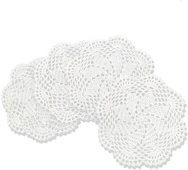 Detalle de gracebuy crochet lace placemats 7 inch, set of 4