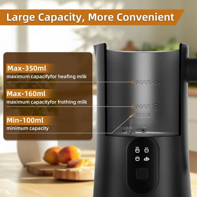 Detalle 2 de MUMAO Milk Frother 350ml Electric Milk Steamer 🥛