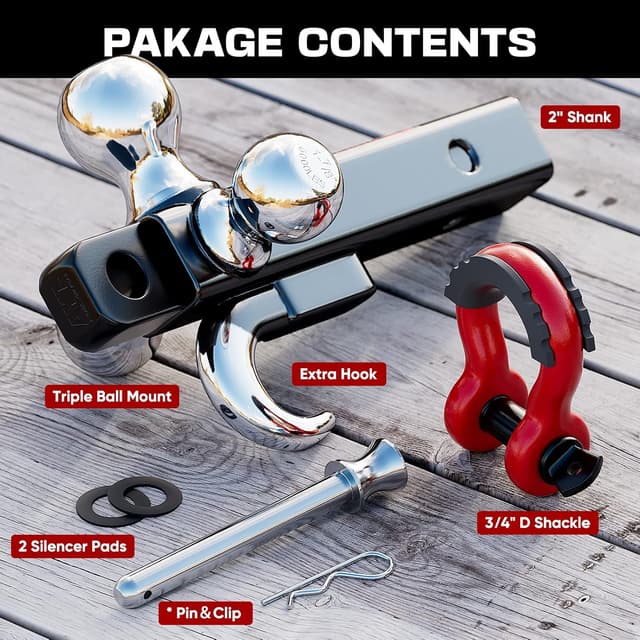 Thumbnail 4 de Ayleid Tri-Ball Trailer Hitch Mount 5000 LBS