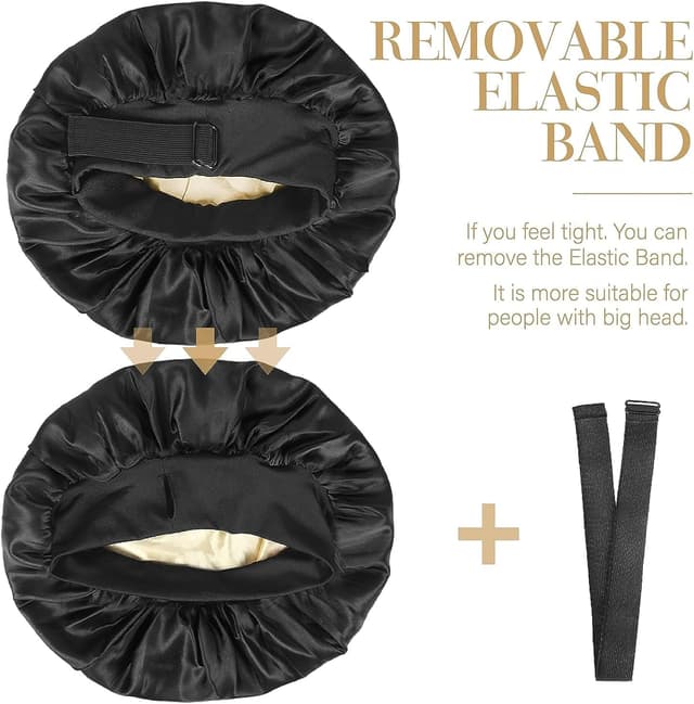Detalle de XRACEPHOL Silk Bonnet for Sleeping (Double Layer Satin, Adjustable) for Black Women