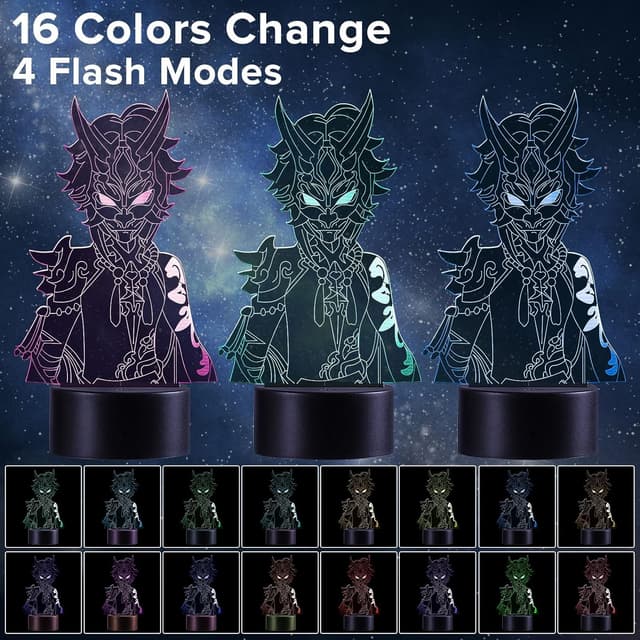 Thumbnail 2 de QQAAMZ Genshin Impact Lampe 3D 16 couleurs đ