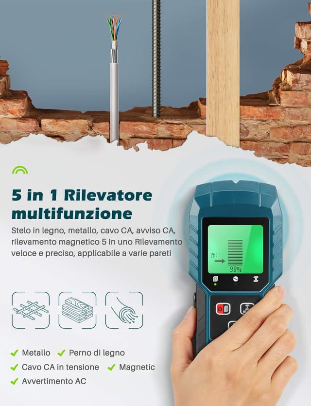 Thumbnail 4 de DETLEV PRO 5 in 1 Rilevatore Digitale cavi e tubi 5 modalità