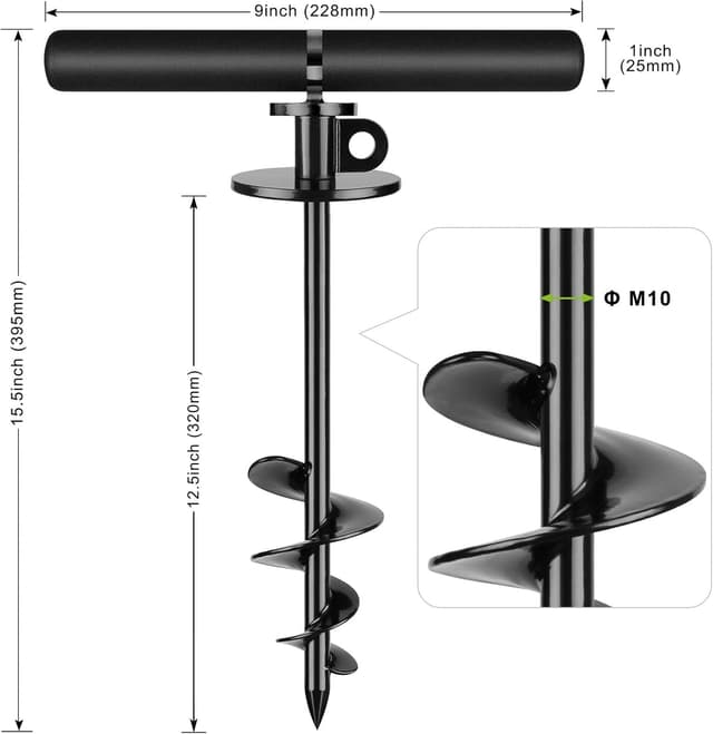 Thumbnail 6 de Lifeswell Dog Anchor 15 Inch Heavy Duty Alloy Steel Tie Out Stake (Black) for Medium to Large Dogs