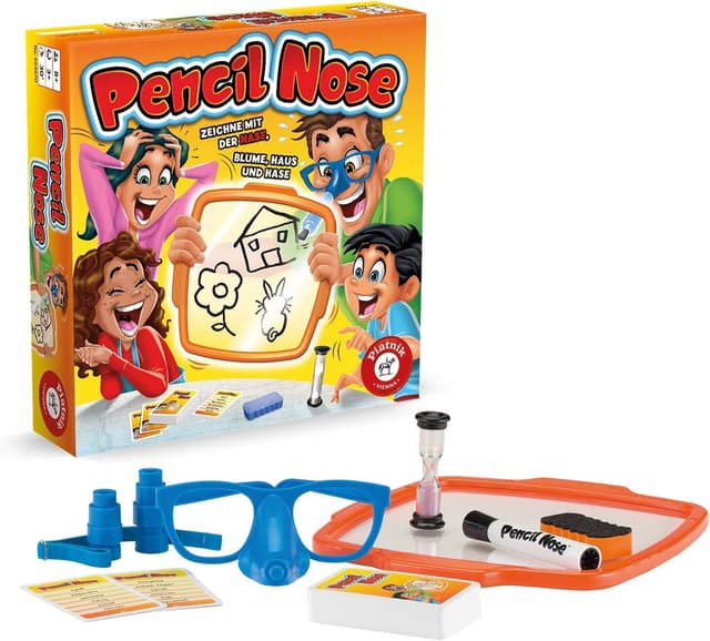 Detalle 2 de Piatnik 6646 – Nez Crayon : le jeu pour dessiner avec le nez, 110 cartes