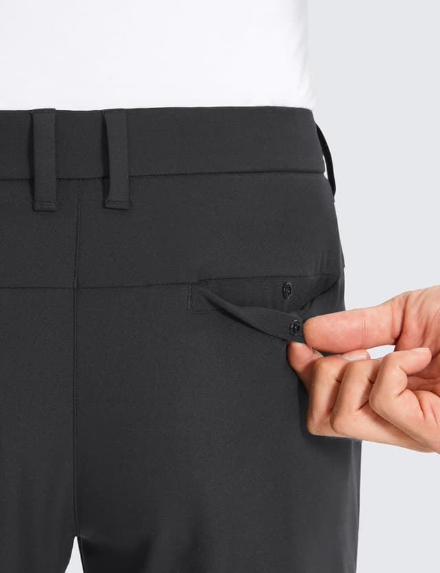 Detalle 2 de Pantaloni da golf CRZ YOGA da uomo comodi e leggeri con asciugatura rapida, 86 cm (Inchiostro Grigio) - 46