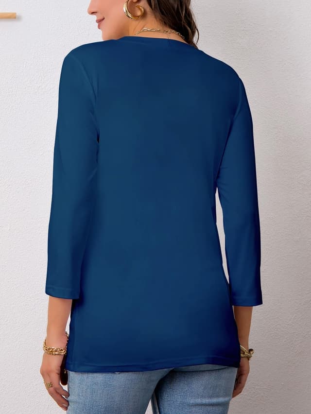 Detalle de AirMood women’s casual 3/4 sleeve V-neck T-shirt tops