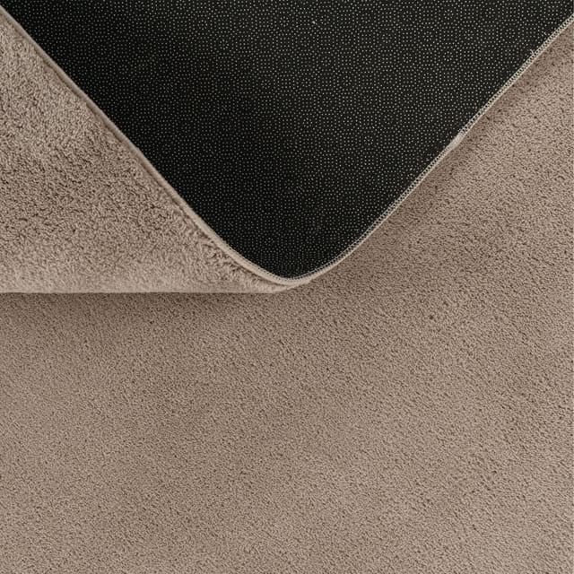 Detalle de TT Home Wohnzimmer-Teppich Kurzflor Anti-Rutsch mit 10 mm Florhöhe, taupe, 160x220 cm (waschbar)