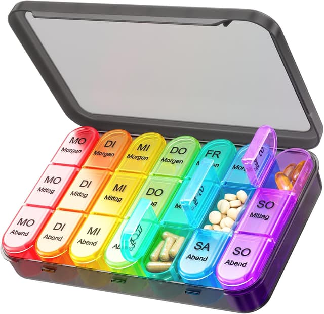 Imagen de Daviky Tablettenbox 7 Tage 3 Fächer 20,3×12,8×3,5 cm en OfertitasTOP