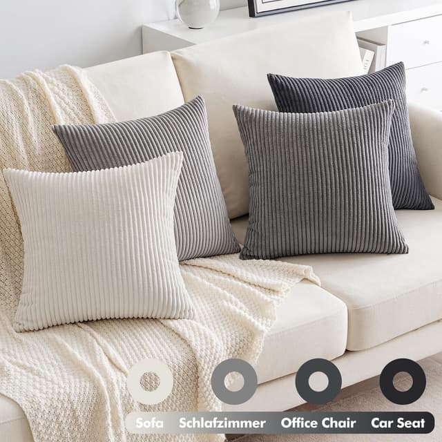 Thumbnail 4 de EMEMA Cordkissenbezug 50x50 dunkelgrau