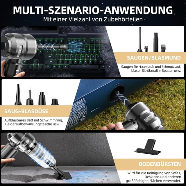 Thumbnail 4 de Handstaubsauger 26000Pa Akku 4‑in‑1