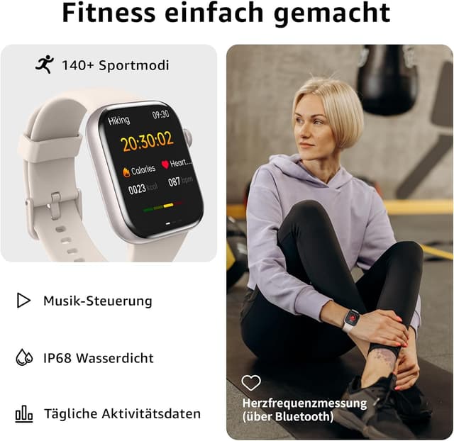 Detalle de Smartwatch 1,85 Zoll HD Touch Fitnessuhr