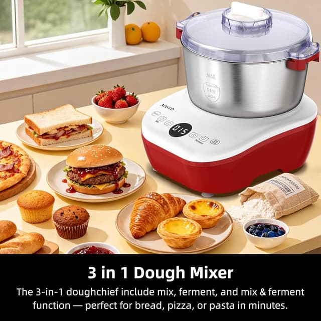 Detalle 2 de AIZIYO DoughChief 7.4Qt Electric Dough Mixer