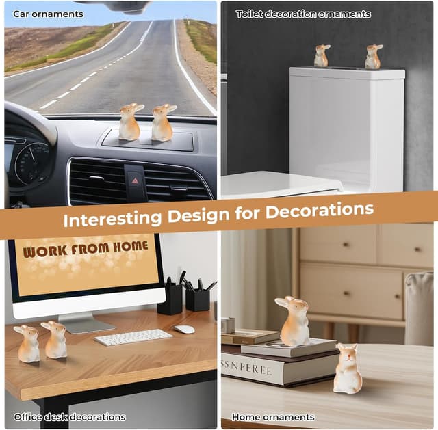 Thumbnail 6 de Bunny Ceramic Toilet Bolt Caps for Decor