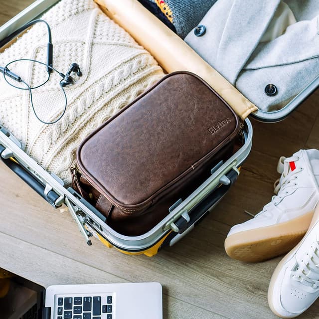 Thumbnail 6 de Elviros water-resistant PU leather toiletry bag