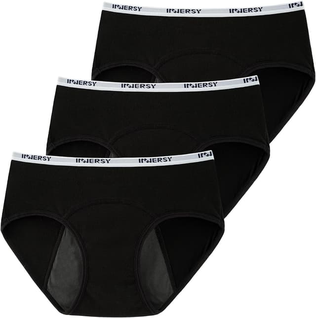Detalle de INNERSY Teen Girls Period Pants Knickers (Cotton, Leakproof) – Pack of 3