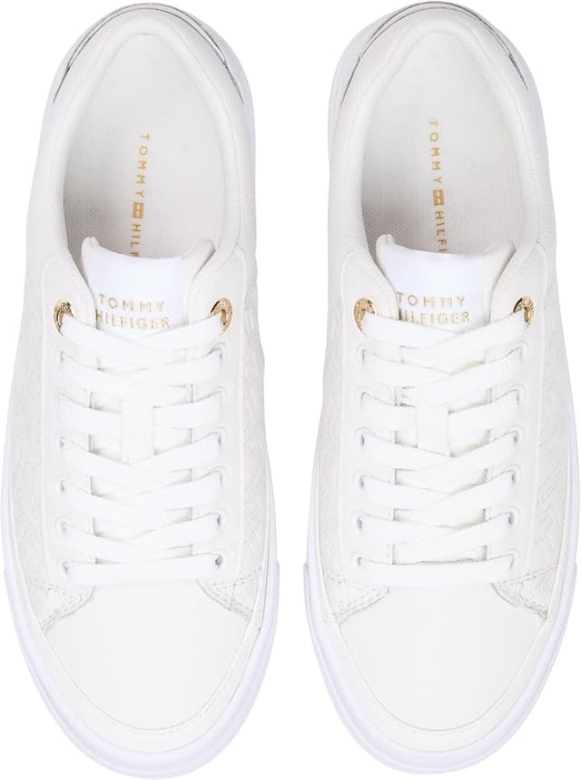 Detalle de Tommy Hilfiger women’s TH platform sneaker quilted low-top (FW0FW09265)