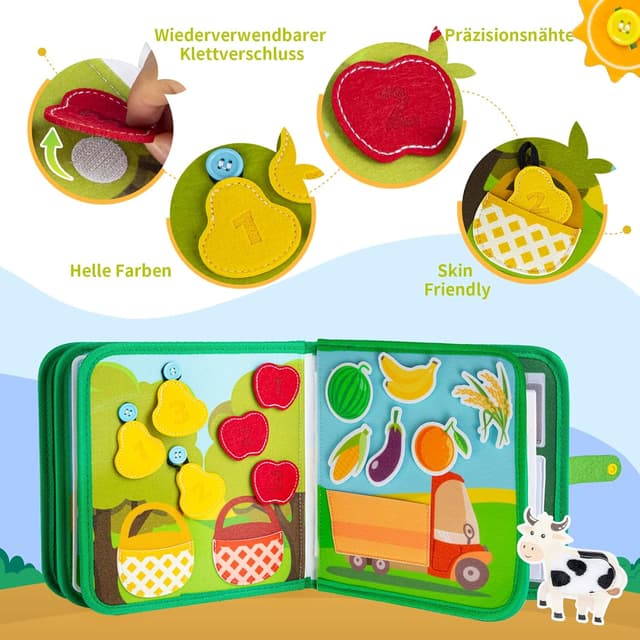 Thumbnail 1 de Quanquer Montessori Busy Board für Kleinkinder 1–4 Jahre 📘