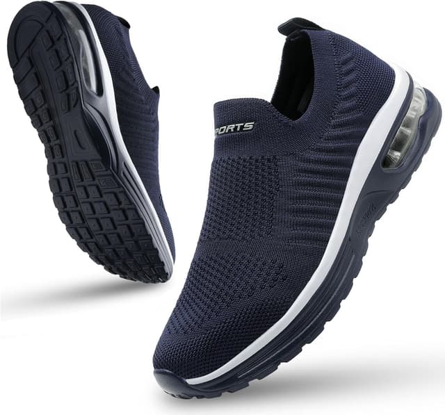 Detalle de Littleplum Damen Slip-On Sneaker mit atmungsaktivem Mesh und elastischen Schnürsenkeln