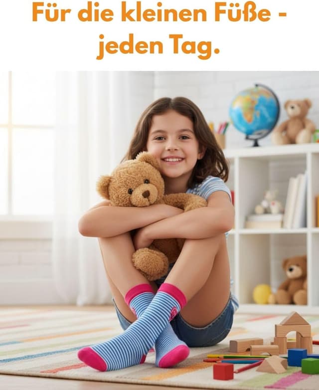 Thumbnail 6 de 10 Paar Kinder Socken für Jungen & Mädchen aus Baumwolle – strapazierfähig für Alltag, Spiel und Sport