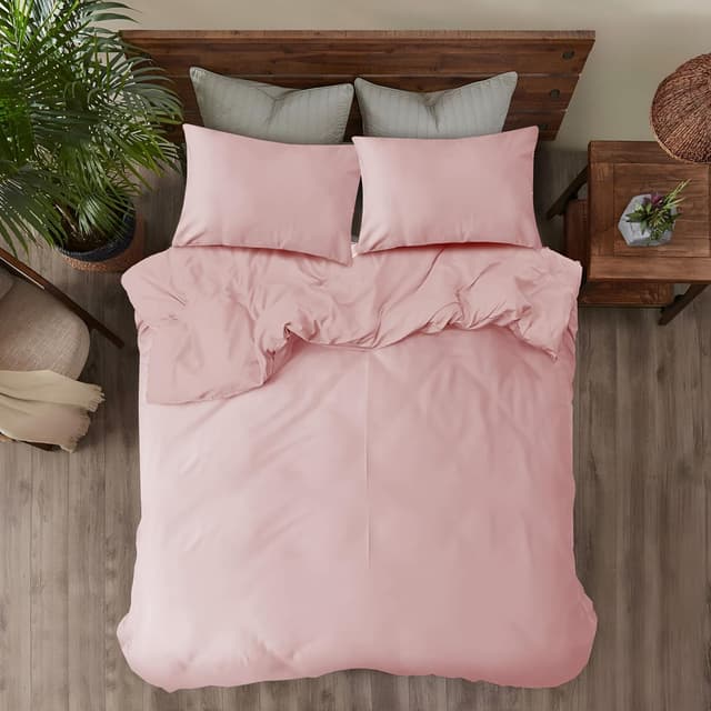 Detalle de REHAN & CO Single Duvet Cover Set in Blush (soft brushed microfiber) with pillowcases