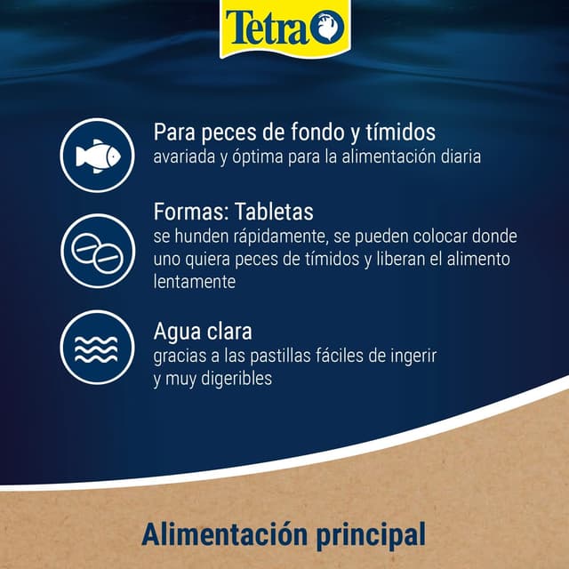 Detalle 1 de Tetra Tablets TabiMin alimento en pastillas para peces de fondo, 275 tabletas 🐟