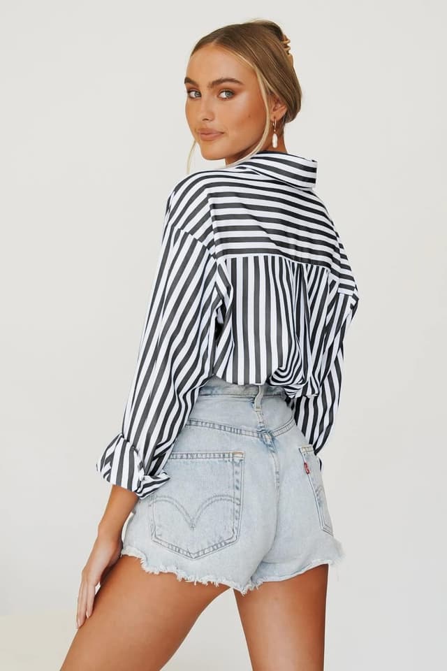 Detalle 2 de Cicy Bell Damen Bluse Gestreift