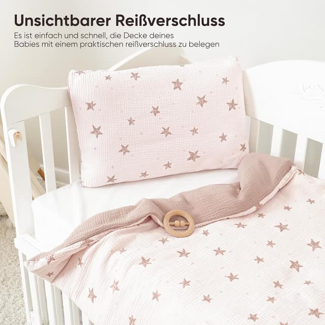 Detalle 1 de Susurration Musselin Kinderbettwäsche 100x135