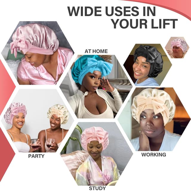 Thumbnail 5 de Necole 22 Momme 100% Mulberry Silk Bonnet for Sleep 🧖♀