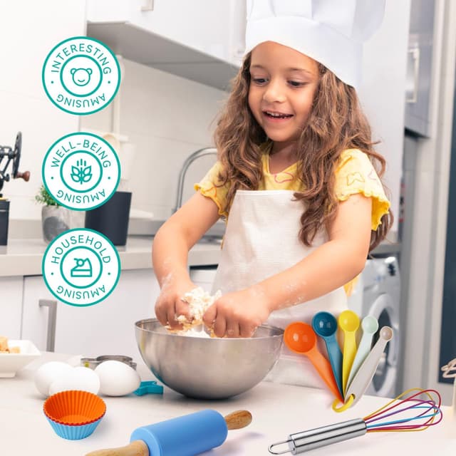 Thumbnail 1 de Kids Cooking Set Real Baking Utensils — Junior Chef Kit