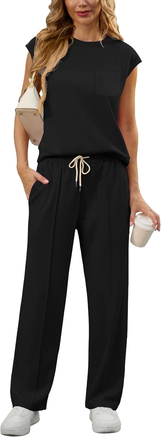 Thumbnail 6 de GRECERELLE women’s two-piece summer lounge tracksuit set (short sleeve top & jogging bottoms)