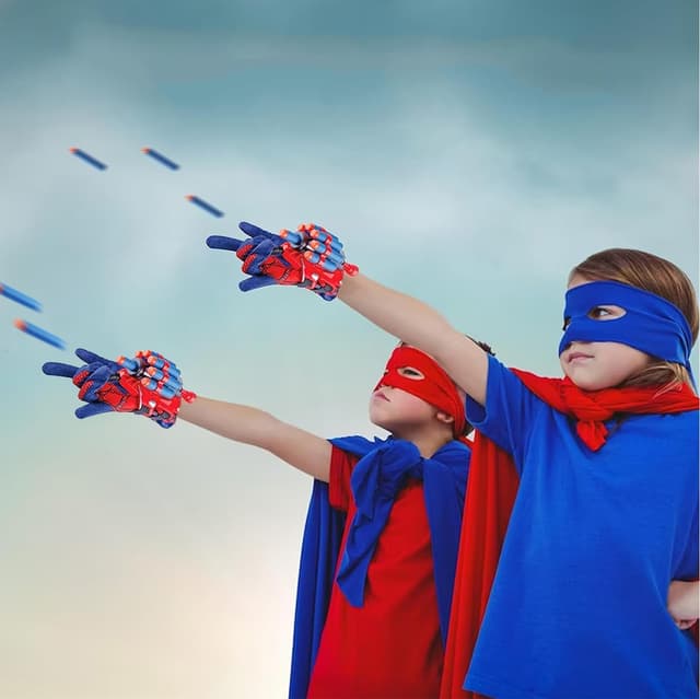 Thumbnail 6 de Spider Web Shooters Set (2-Pack) for Kids: Wrist Launcher Gloves, Suction Darts & Soft Bullets