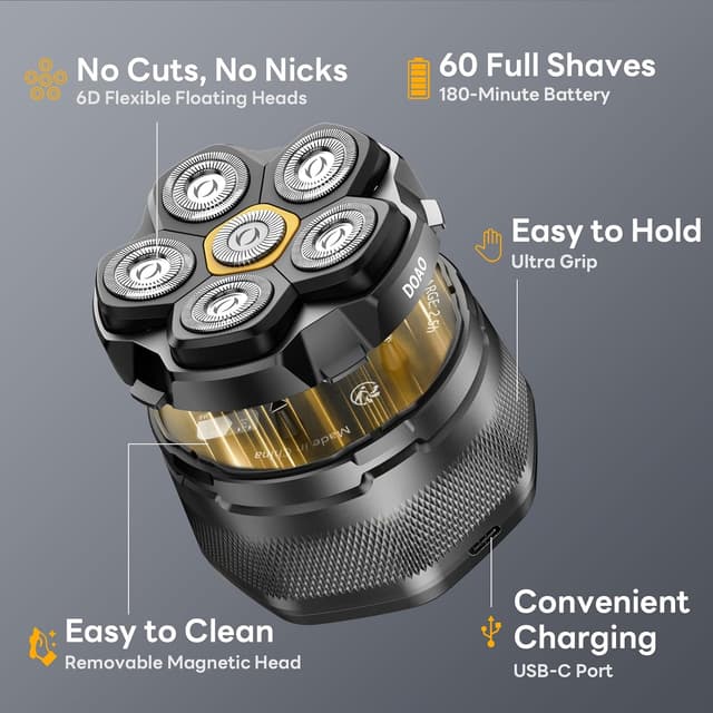 Detalle 2 de DOAO A6 Plus Head Shaver 180min runtime
