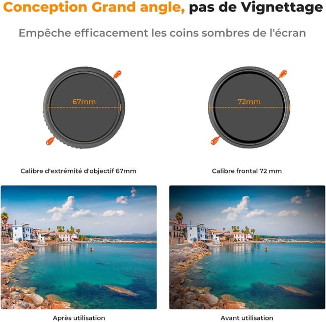 Thumbnail 6 de K&F CONCEPT Ø58mm Filtre CPL+ND 2-32 1-5 Stops