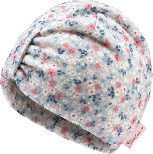 Detalle de Sterntaler Beanie-Mütze Melange mit dezenter Streifenoptik – Neugeborenenmütze mit angeschnittenen Ohrenklappen und Bindeband