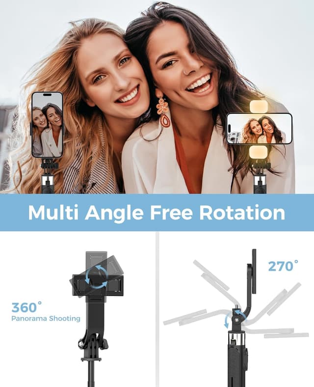 Thumbnail 4 de RISEOFLE 43" Selfie Stick Tripod with Light