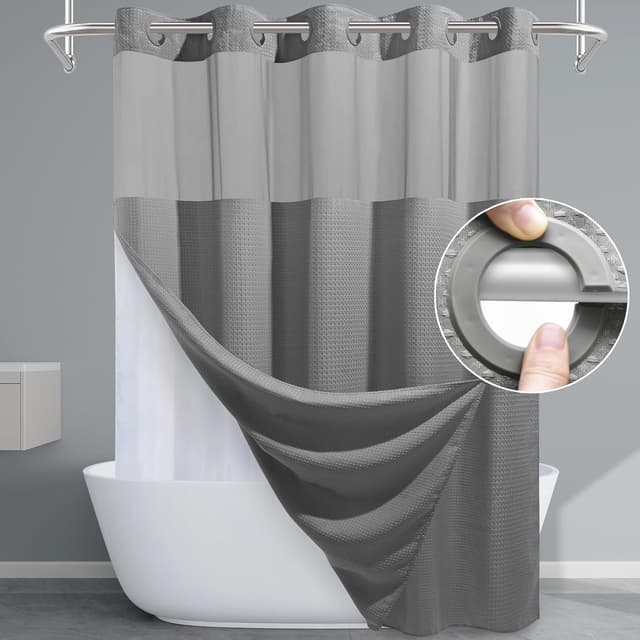 Detalle de Shower Curtain Liner Set 71W x 74H