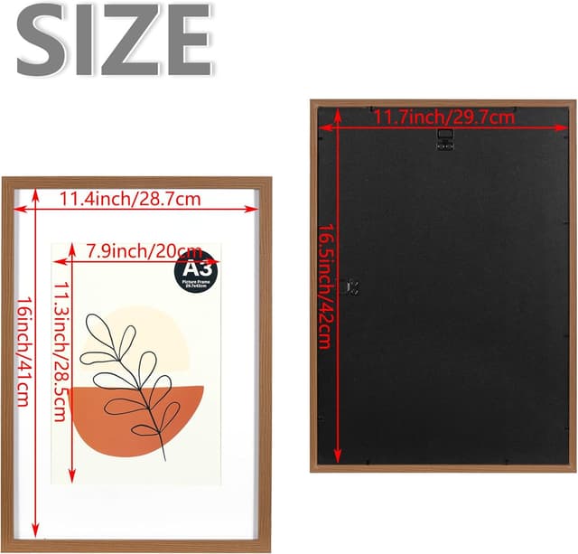 Detalle 1 de Bilderrahmen Braun A3 3er Set von KAIWIN