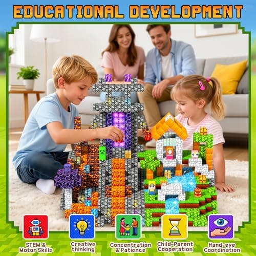 Detalle 2 de LUVTOY Bloques Magnéticos de Construcción para Niños (150 piezas) - Set creativo STEM tipo Montessori