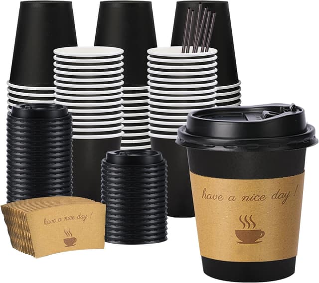 Thumbnail 6 de Lamosi 16 oz Coffee Cups 50 Pack