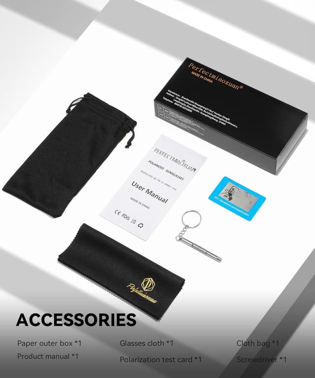 Thumbnail 6 de Perfectmiaoxuan Polarisierte Sonnenbrille Unisex