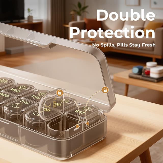 Thumbnail 4 de Betife 7‑Day Pill Box Organiser 2x Daily