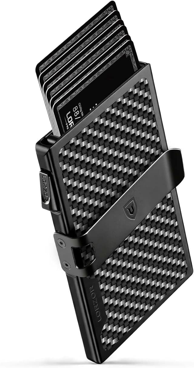 Imagen de LORZOR Porte Carte Fibre Carbone 9,8×6,5 cm en OfertitasTOP