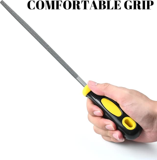 Detalle de TAIANJI metal file set (3 pcs, 8 inch) in carbon steel – flat, half-round and round